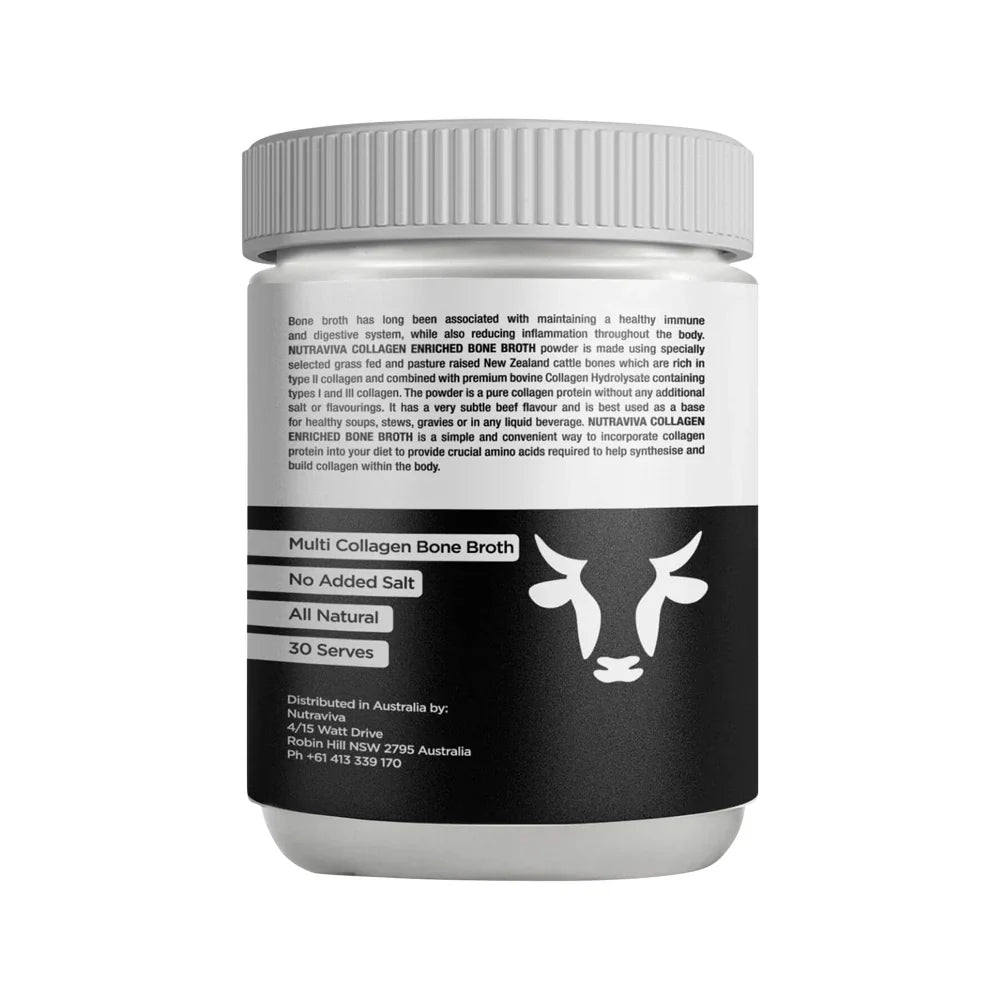 Nutraviva Bone Broth Collagen Enriched (Beef) Pure & Unflavoured 300g