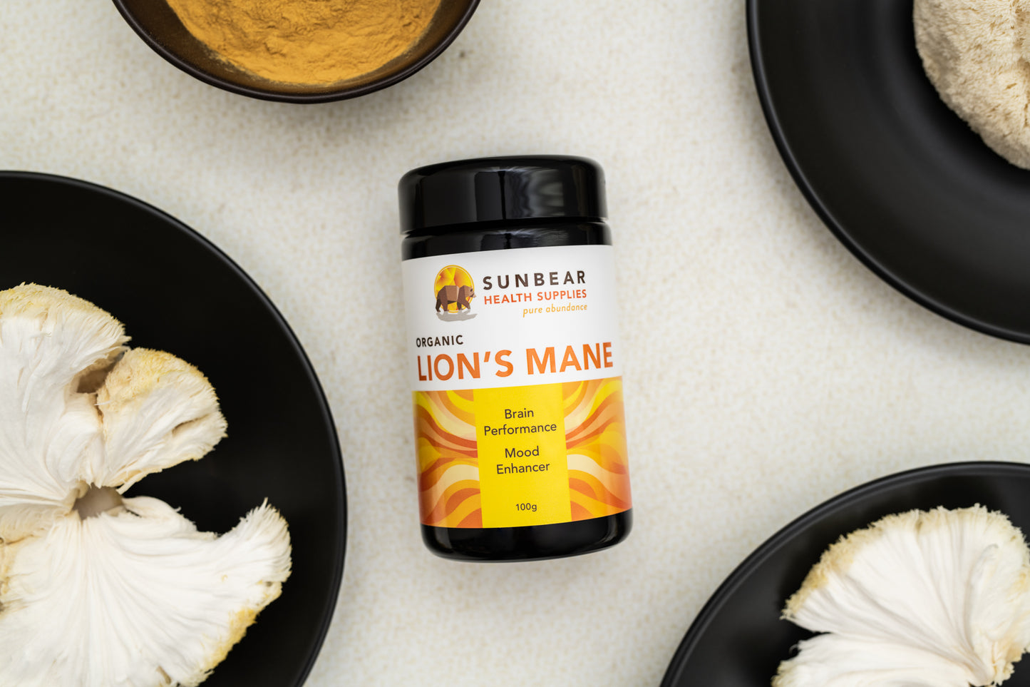 Sunbear Health Premium Organic Lion's Mane Extract (12:1 Ratio) - 100g