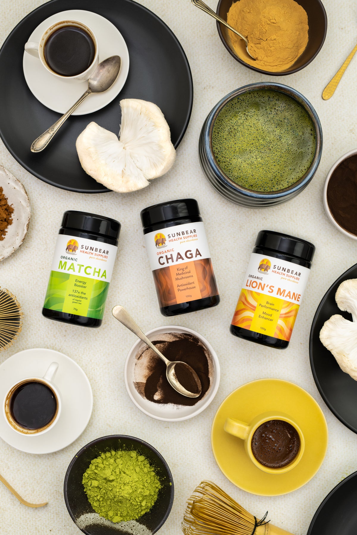 Lion's Mane + Chaga + Matcha - Sunbear Health 3-Pack
