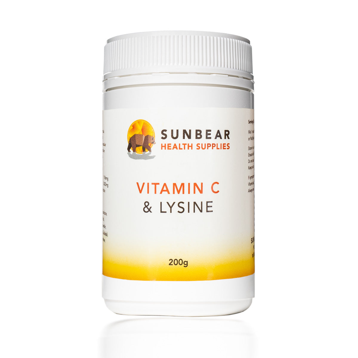 Vitamin C & Lysine - Sunbear Health Supplies- 200 grams