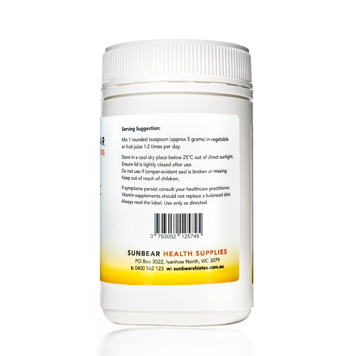 Vitamin C & Lysine - Sunbear Health Supplies- 200 grams