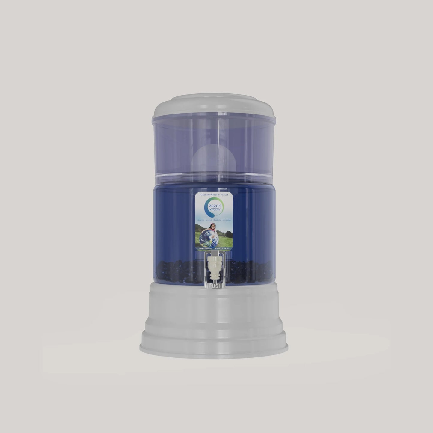 Zazen Alkaline Water Filter System - Glass Bottom