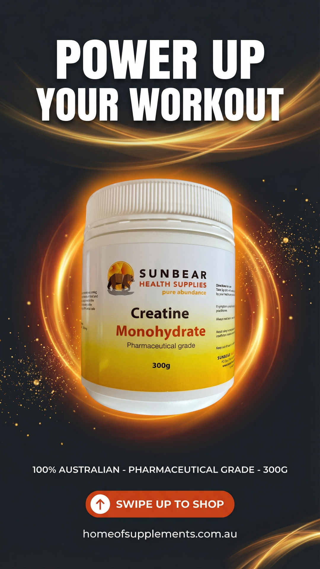 Creatine Monohydrate 300g - Sunbear Health Supplies