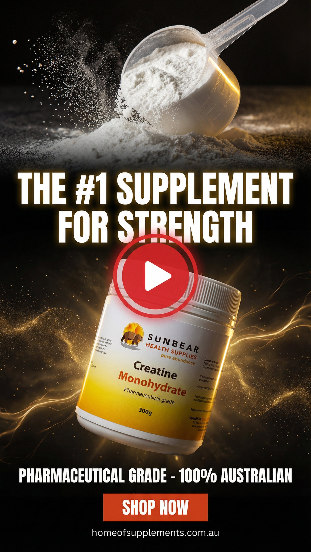 Creatine Monohydrate 300g - Sunbear Health Supplies