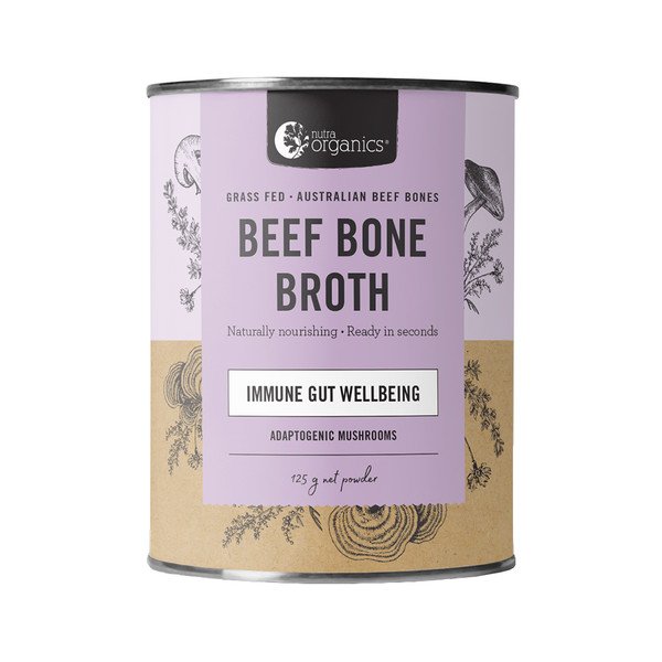 Nutra Organics Bone Broth Beef Adaptogenic Mushrooms 125g