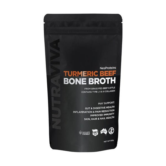 Nutraviva NesProteins Bone Broth Turmeric Beef 100g