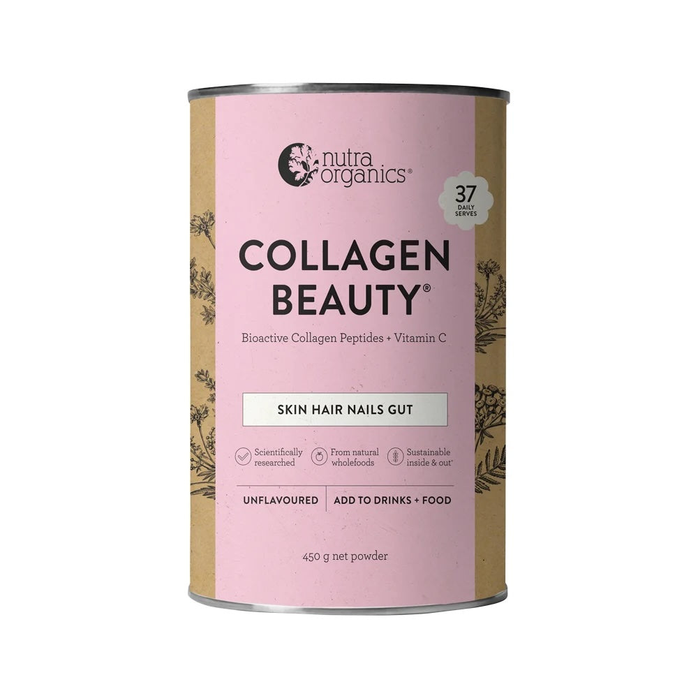 Nutra Organics Collagen Beauty with Verisol + Vitamin C (Skin Hair Nails Gut) Unflavoured 450g