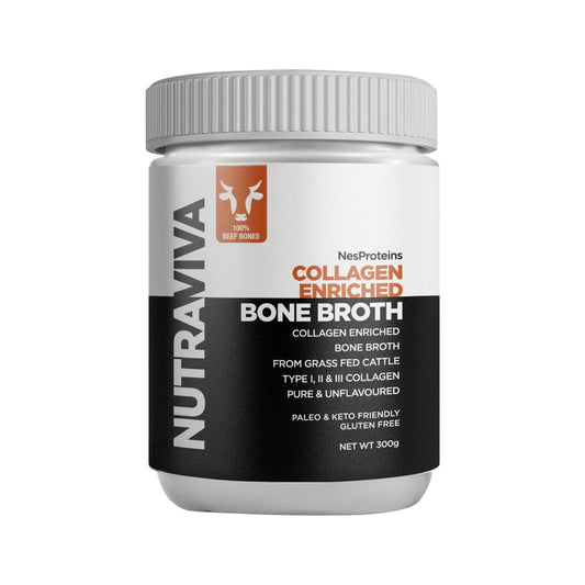 Nutraviva Bone Broth Collagen Enriched (Beef) Pure & Unflavoured 300g