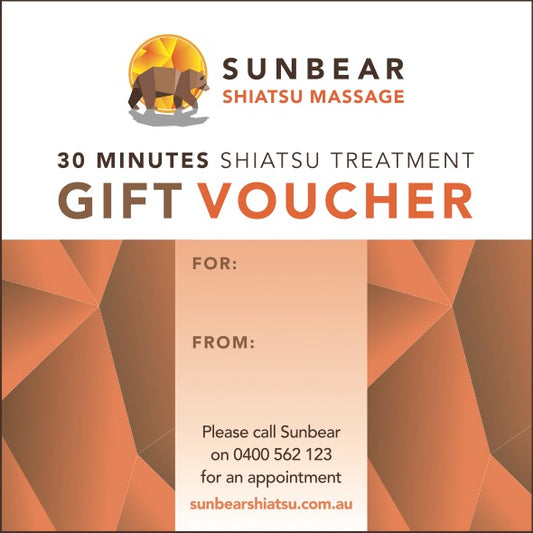Shiatsu Massage Gift Voucher 30 minutes