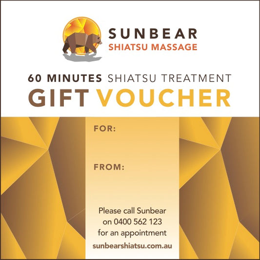 Shiatsu Massage Gift Voucher 60 minutes