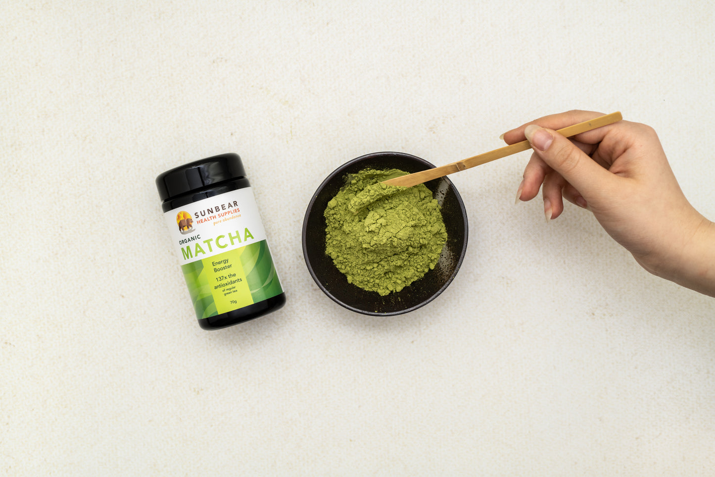 Organic Matcha Ceremonial Powder 70g + 4 Piece Matcha Tea Set