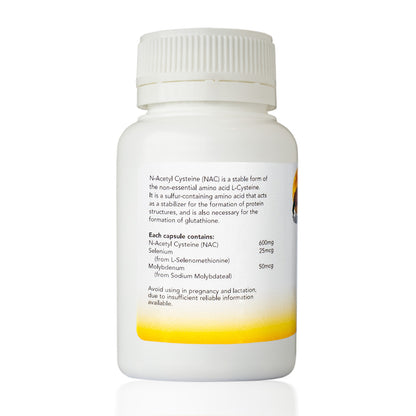 NAC 600mg - N-Acetyl Cysteine - Sunbear Health Supplies - 60VCaps