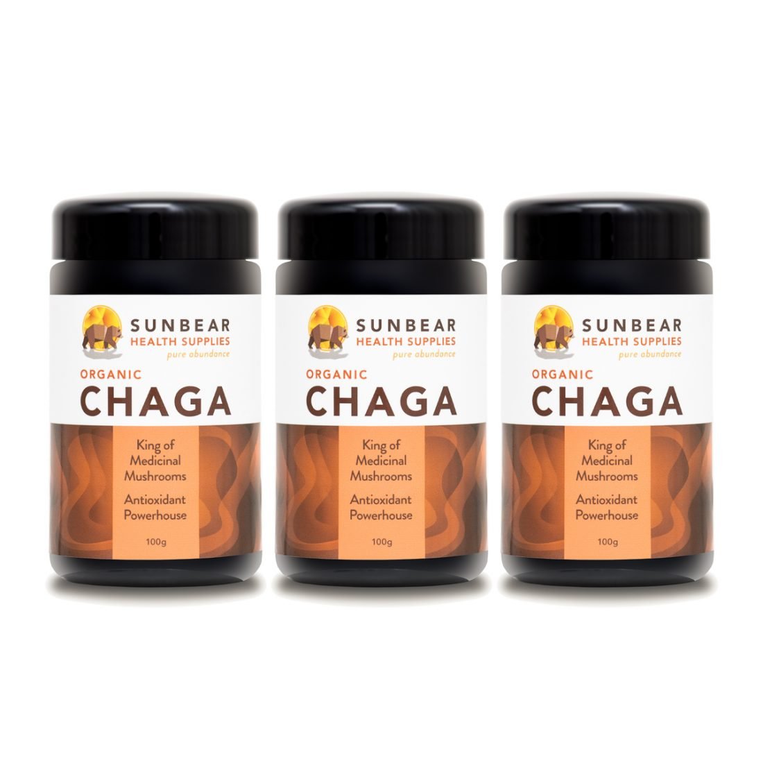 Sunbear Health Supplies - Organic Chaga Extract (11:1 Ratio) x 3