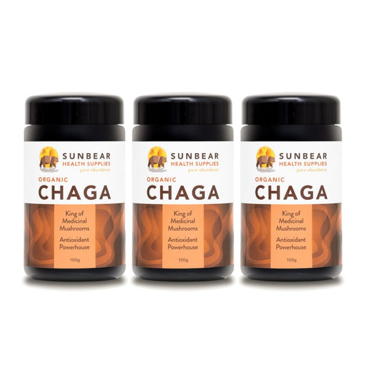Sunbear Health Supplies - Organic Chaga Extract (11:1 Ratio) x 3