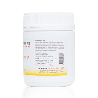 Sunbear Health Supplies - OxyMag Powder - Oxygenated Magnesium Intestinal Cleanser & Detoxify- 120 Capsules