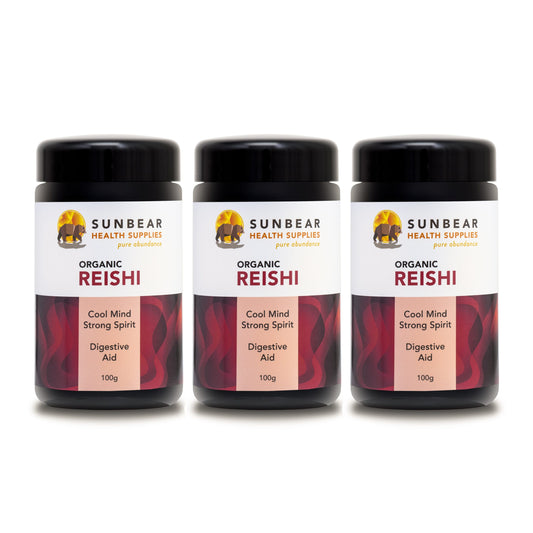 Sunbear Health Premium Organic Reishi Extract (16:1 Ratio) - 100g x3