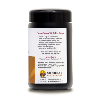 Sunbear Health Premium Organic Turkey Tail Extract (10:1 Ratio) - 100g  - Purchasable only In Australia.