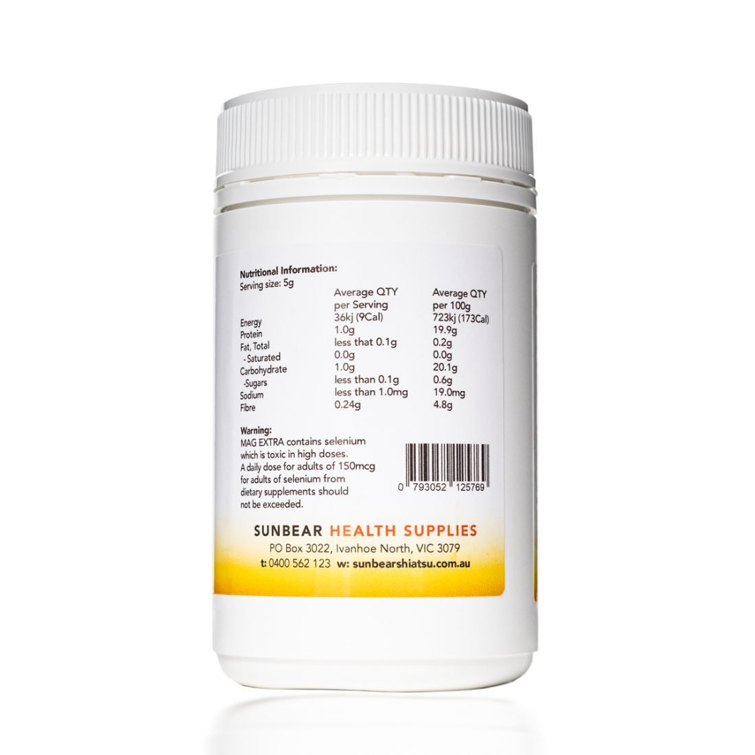 Sunbear Health Supplies - Mag Extra Powder 150g - 30 serves