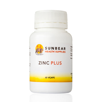 Zinc Plus - equiv 30mg Zinc - 60 VCaps - Sunbear Health Supplies