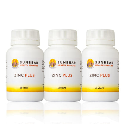 Zinc Plus - 60 VCaps - Sunbear Health x 3