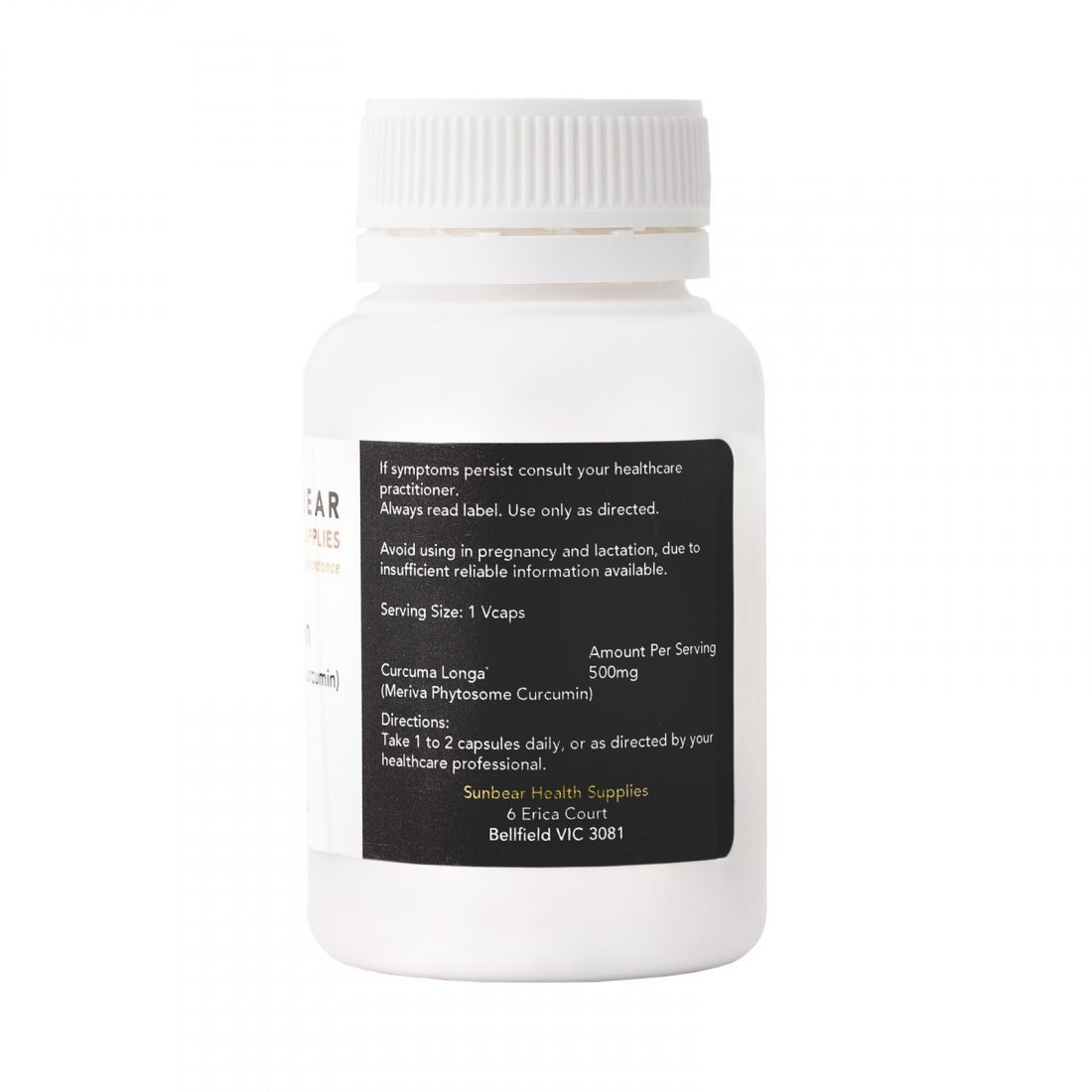 Sunbear Health Supplies - Curcumin 500mg - 60 caps