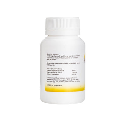 Sunbear Health Supplies - D3K2 & Calcium - 60VCaps