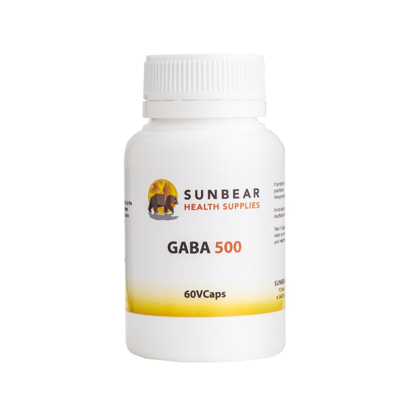 GABA 500 - 60VCaps - Sunbear Health Supplies