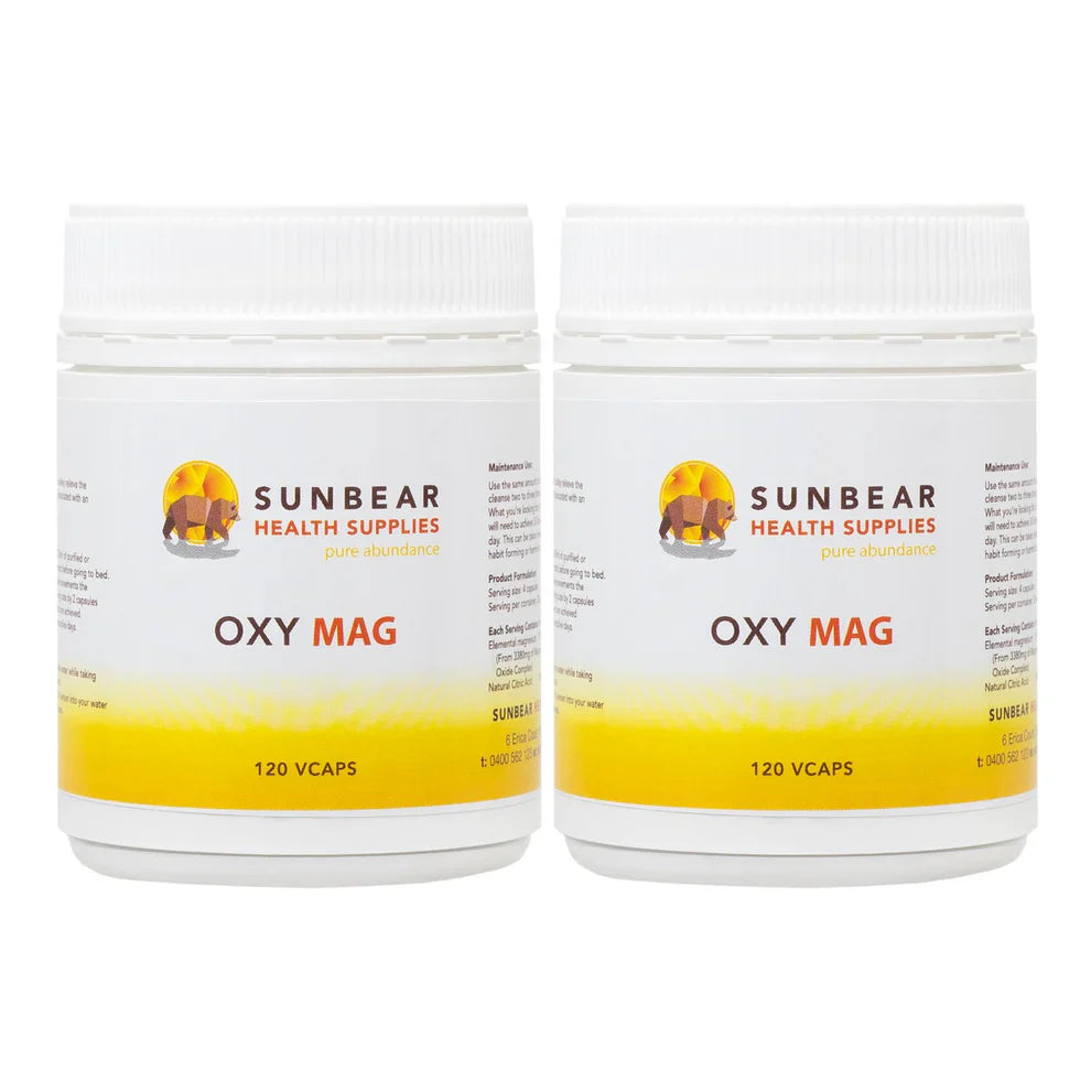 Sunbear Health Supplies - OxyMag Powder x 2 - 120 Capsules