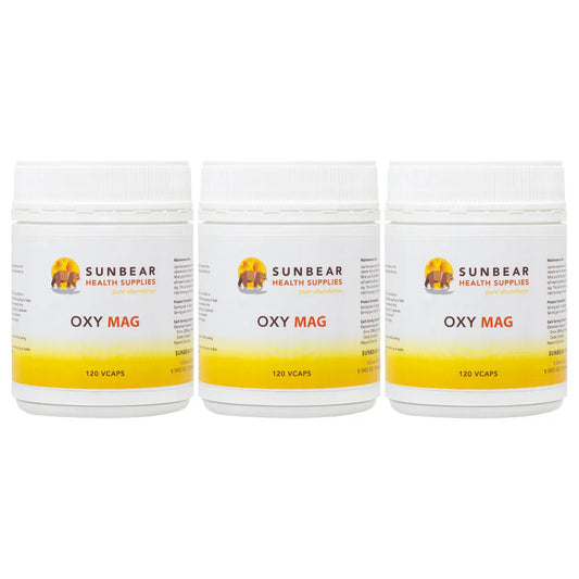Sunbear Health Supplies - OxyMag Powder x 3 - 120 Capsules