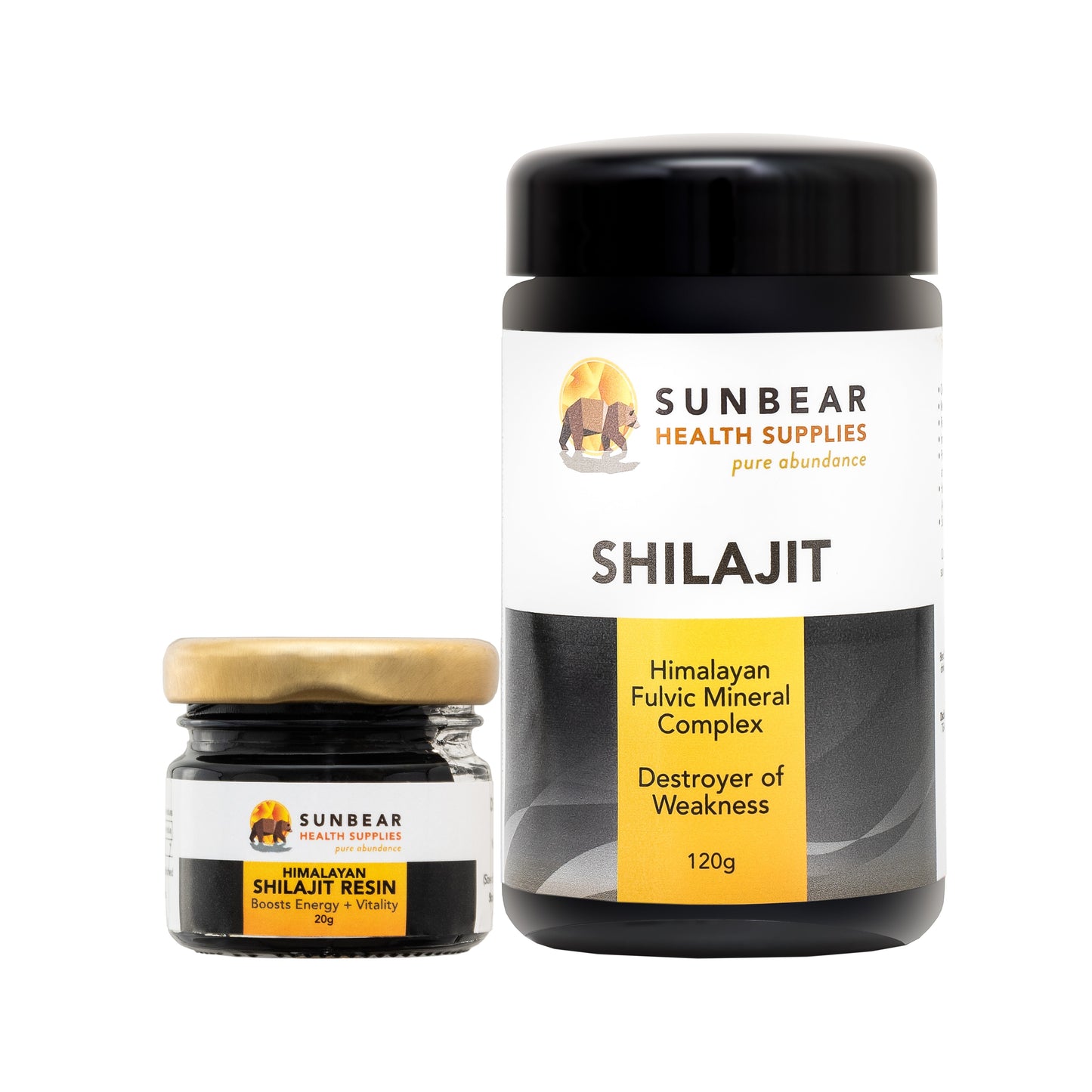 Sunbear Health Premium Shilajit - 120g & Shilajit Resin 20g