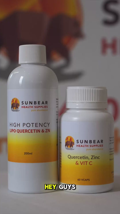 Sunbear Health Supplies - Quercetin, Bromelain, Zinc + Vit C 60caps